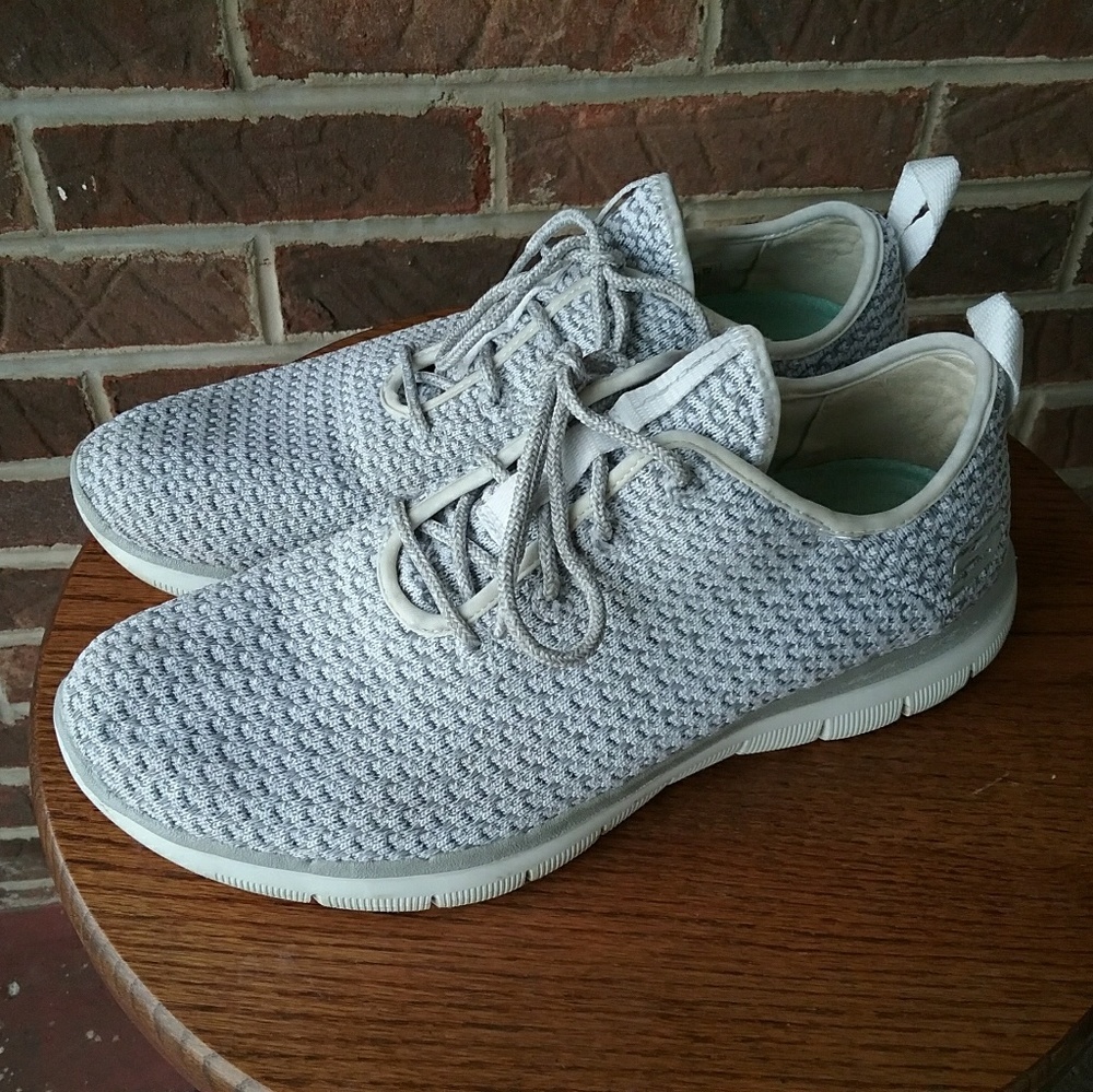 Skechers Gray and White Memory Foam Sneakers - image 3